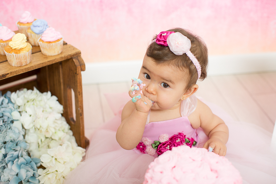ensaio de bebe com bolo