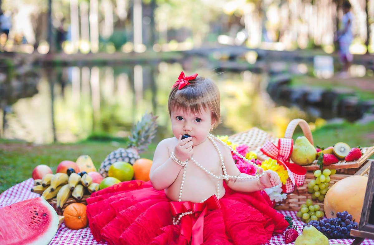 Bebes com fotos com frutas