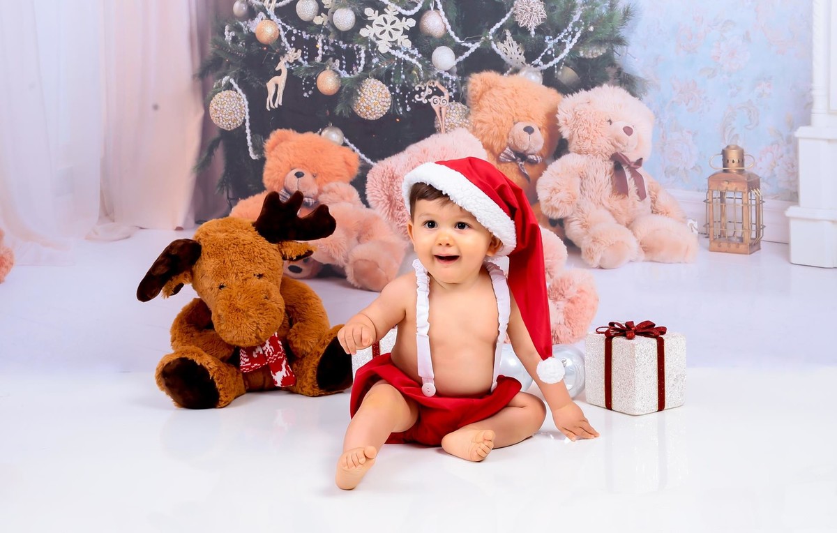 Bebe de gorro de Natal