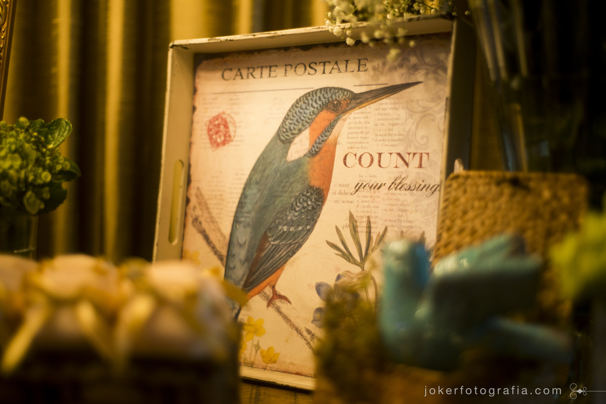 decoração rustica e beija flor