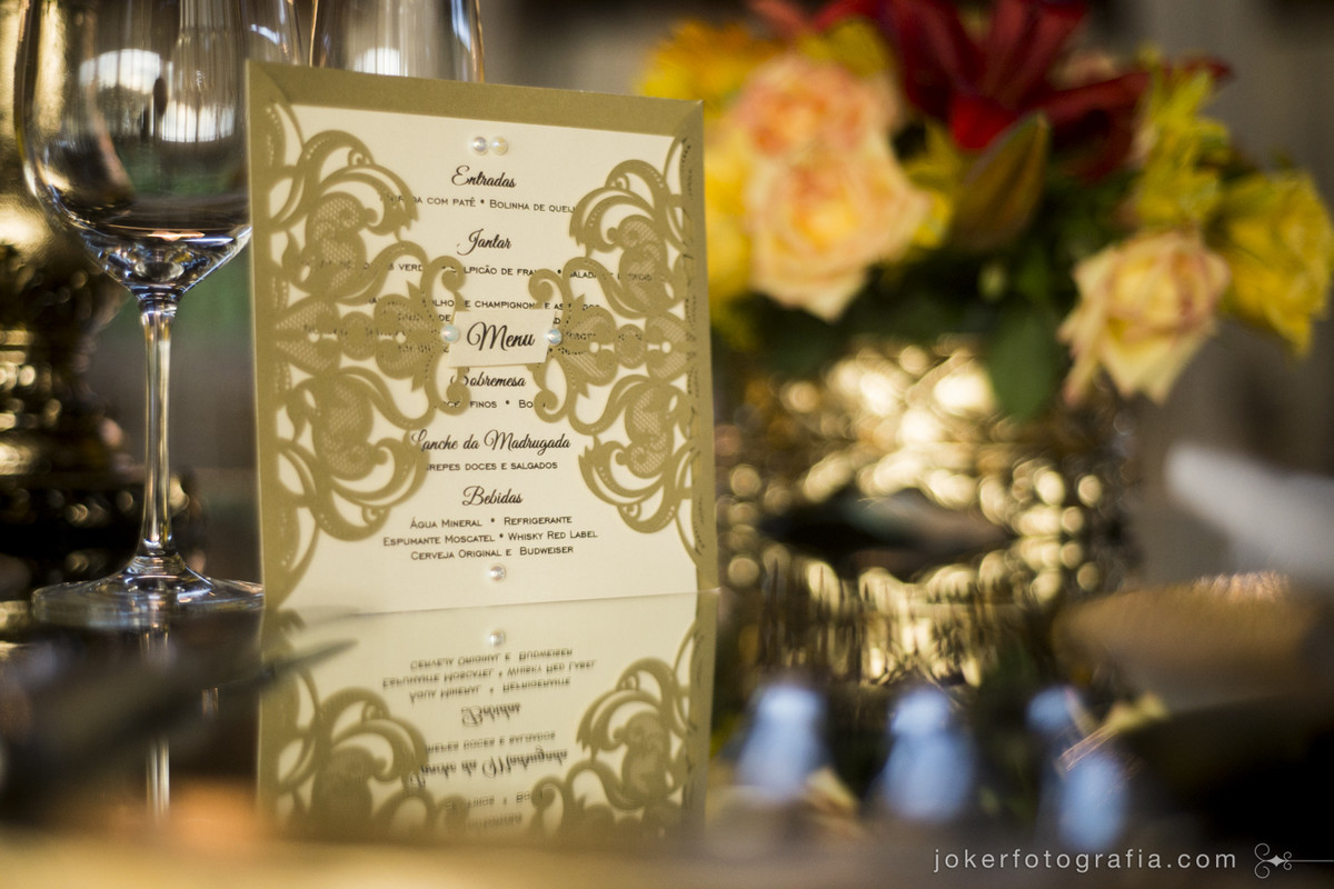 menu personalizado para o seu casamento e papelaria