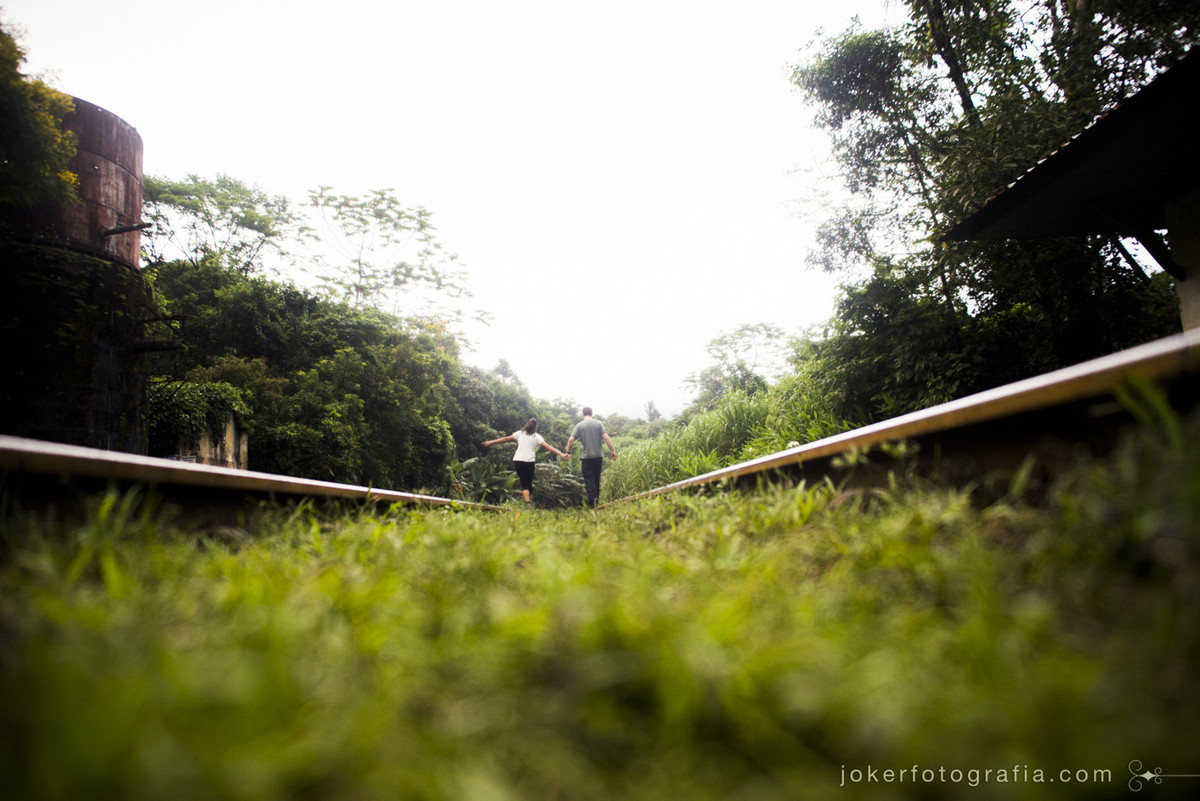 ensaio no trilho de trem