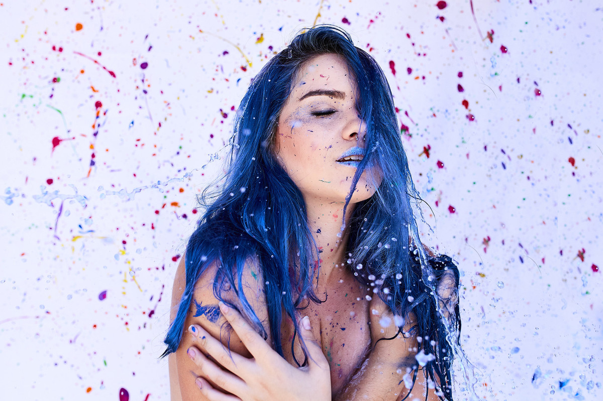 arte, fotografia com tinta, tinta, foto com agua, aquarela, mulher pintada, mulher com tinta, pintura no corpo, pintura corporal, watercolor photo, watercolor,ale queiroz, ale queiroz foto