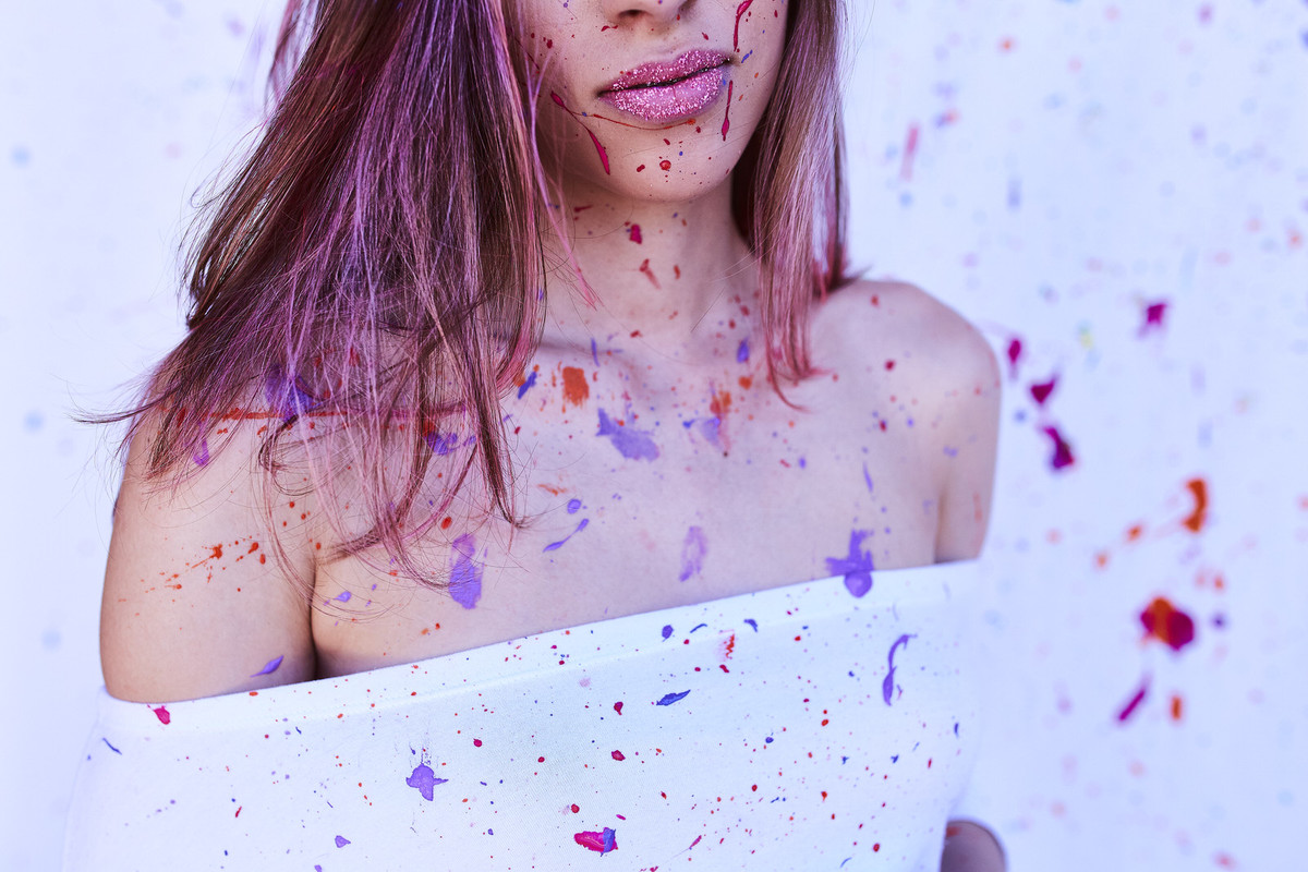 arte, fotografia com tinta, tinta, foto com agua, aquarela, mulher pintada, mulher com tinta, pintura no corpo, pintura corporal, watercolor photo, watercolor