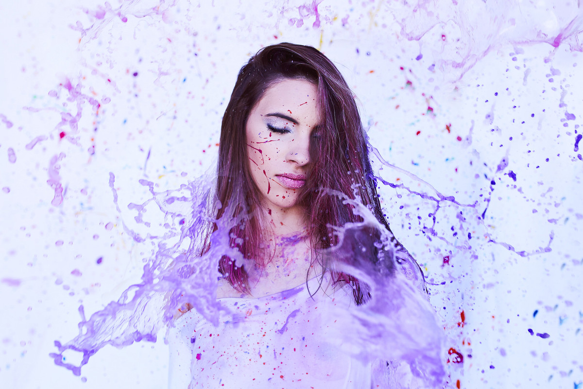 arte, fotografia com tinta, tinta, foto com agua, aquarela, mulher pintada, mulher com tinta, pintura no corpo, pintura corporal, watercolor photo, watercolor