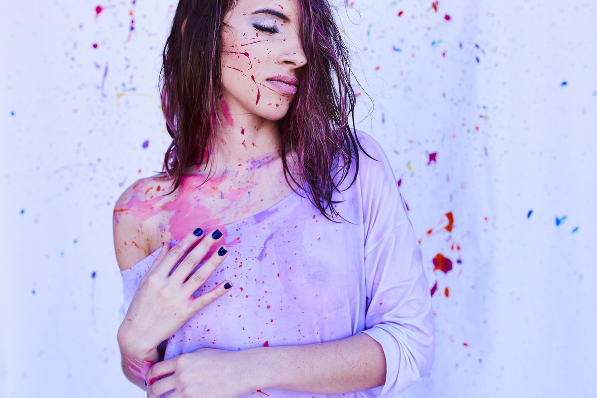 arte, fotografia com tinta, tinta, foto com agua, aquarela, mulher pintada, mulher com tinta, pintura no corpo, pintura corporal, watercolor photo, watercolor