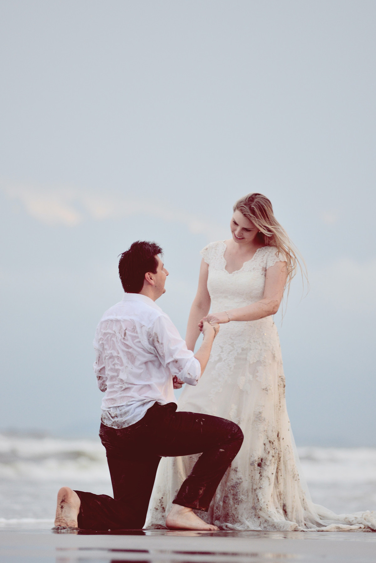 trash the dress - pós-casamento - caroline münch - leandro neiderdt - carol e leandro - praia - chroma fotografia