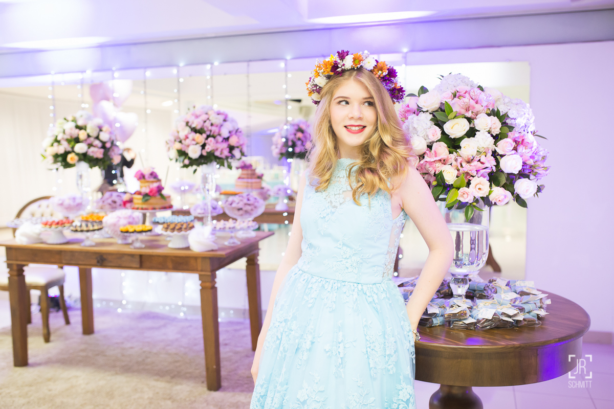 15 anos coroa de flores