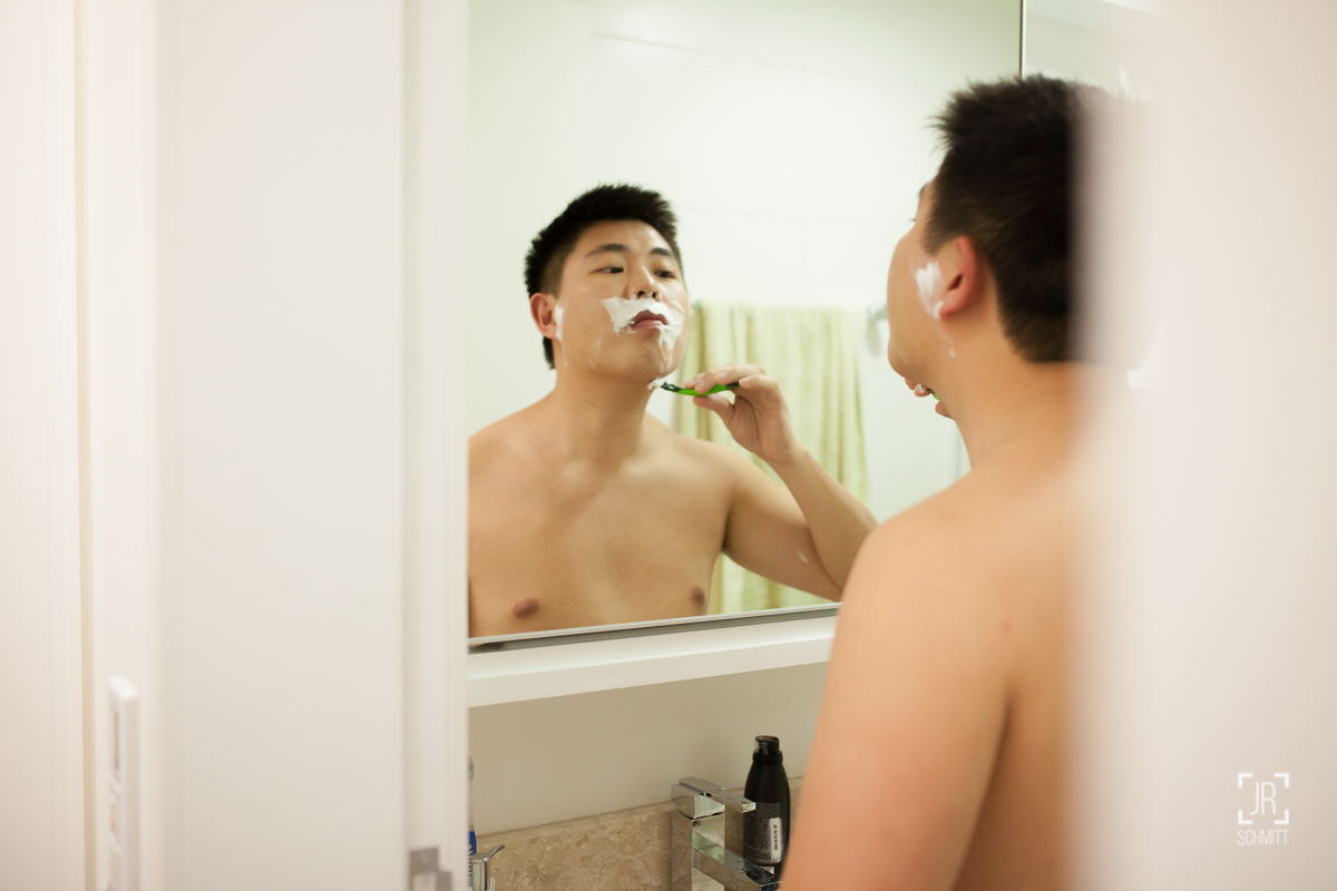 noivo fazendo a barba