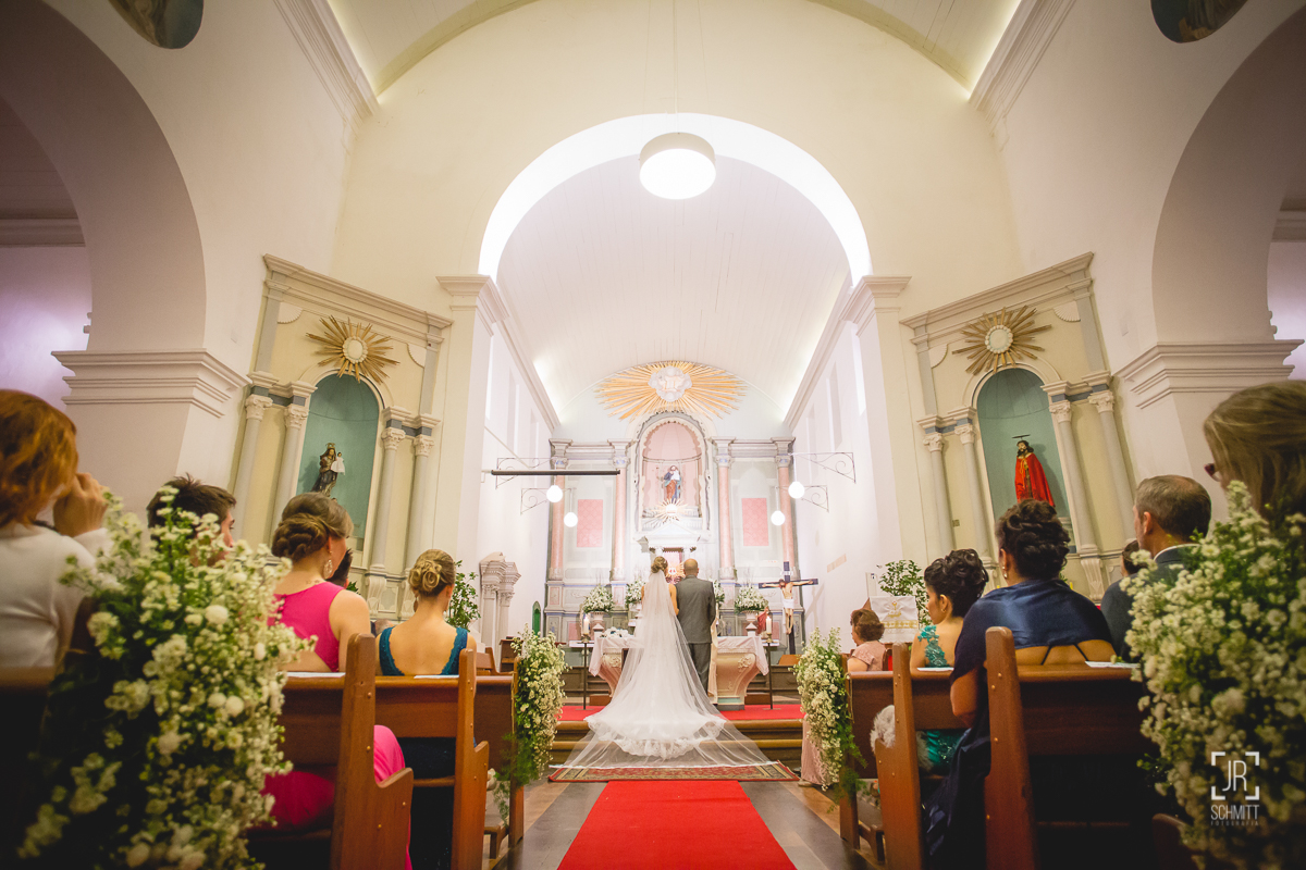 casamento na igreja do centro histórico de são josé - sc