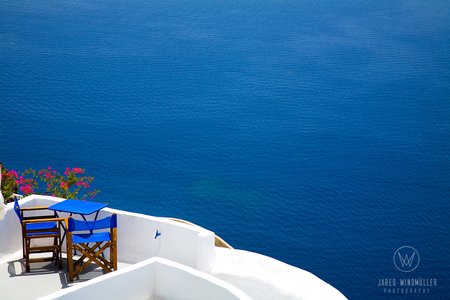 blue sea at santorini greece