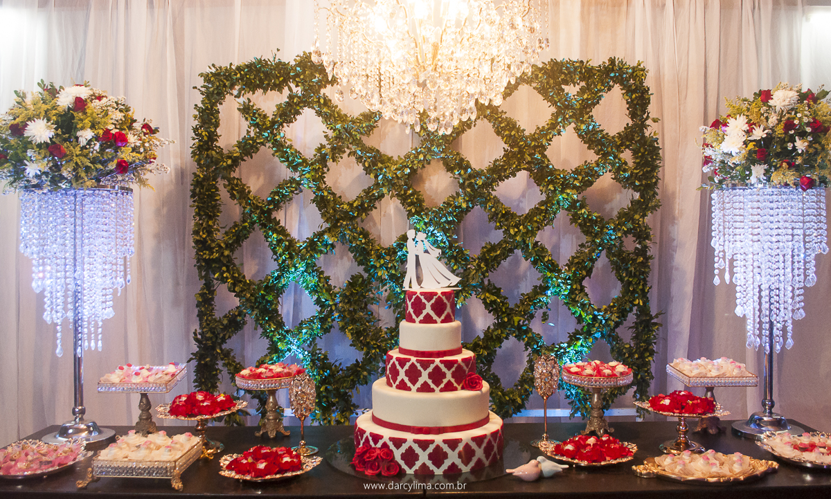mesa do bolo de casamento