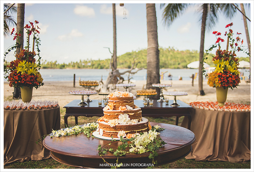Fotografia de Casamento - Bolo de Casamento - Praia dos Carneiros PE