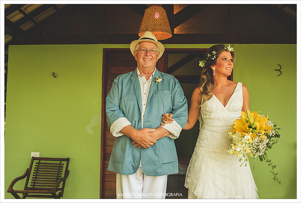 Fotografia de Casamento - entrada da noiva - Praia dos Carneiros PE