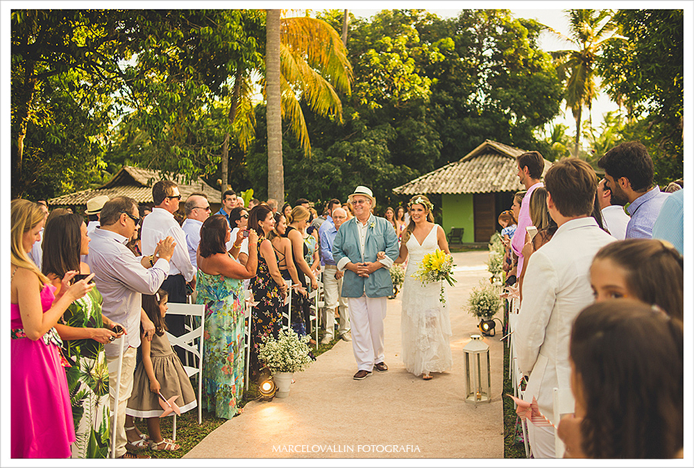 Fotografia de Casamento - entrada da noiva - Praia dos Carneiros PE