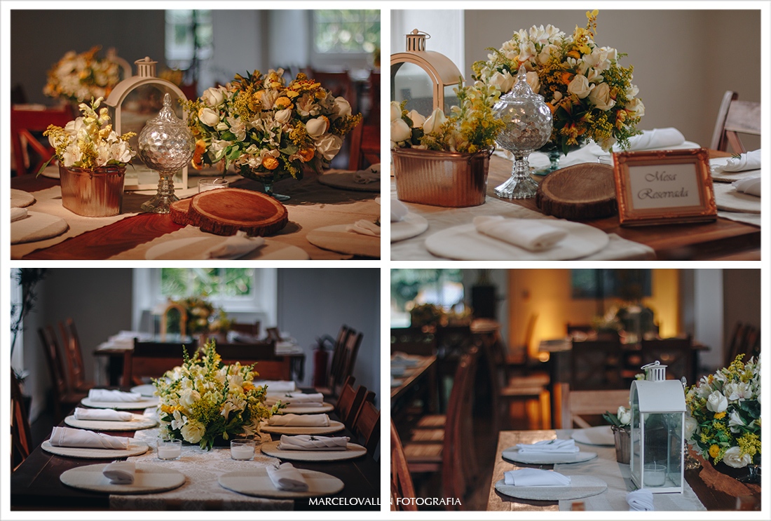 Fotografia de decoração casamento Pousada Vila Brasil