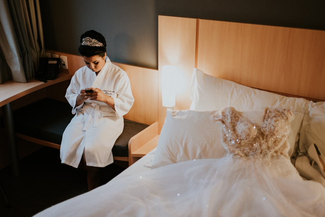 noiva no hotel