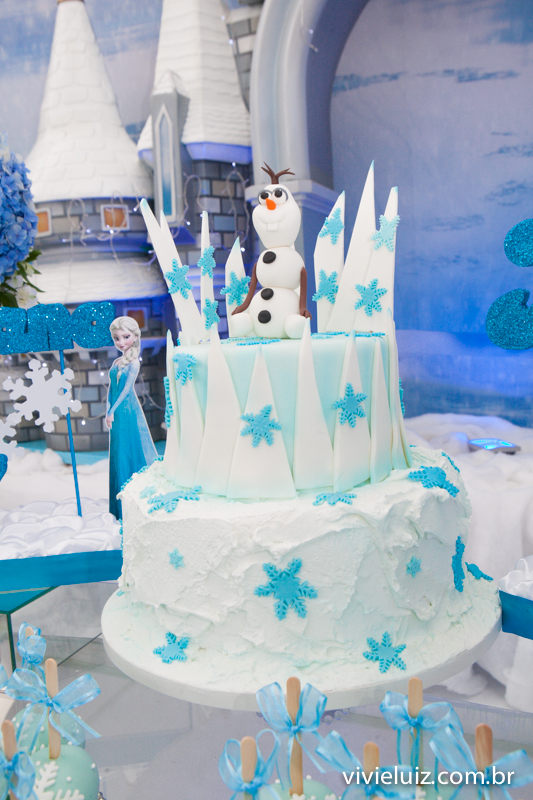 bolo decoração frozen