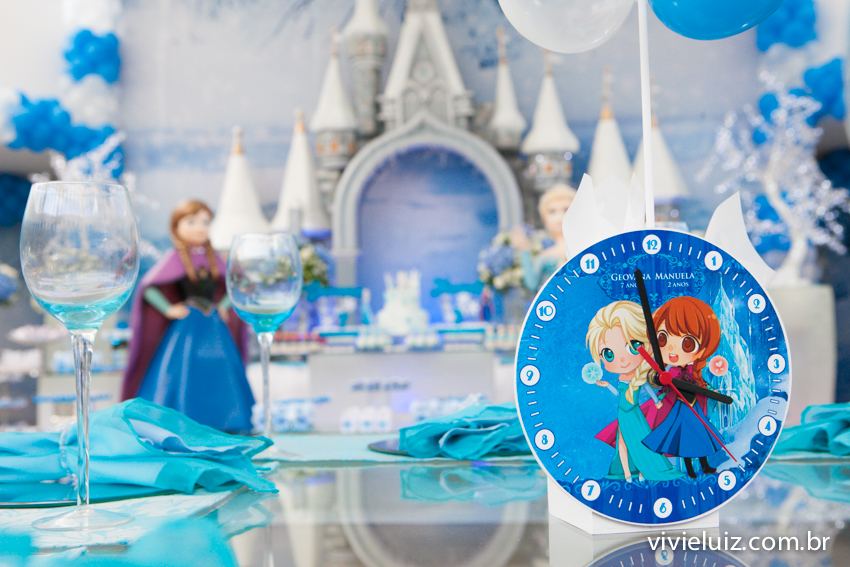 centro de mesa decoração frozen