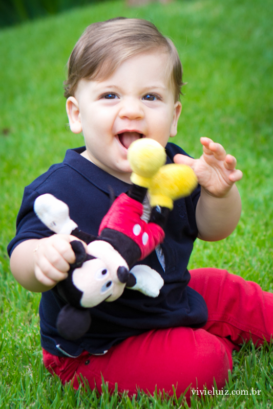 crianças com mickey na grama