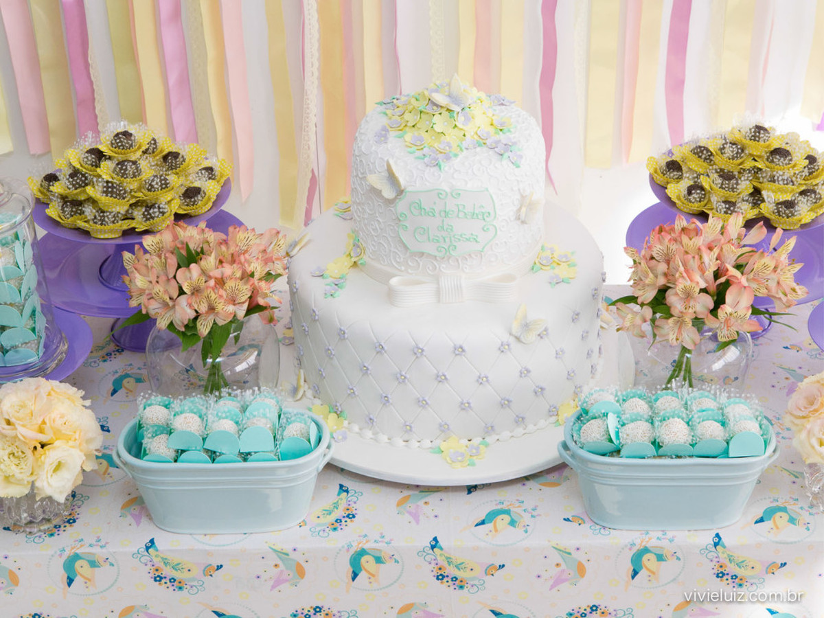decoração mesa chá de bebe