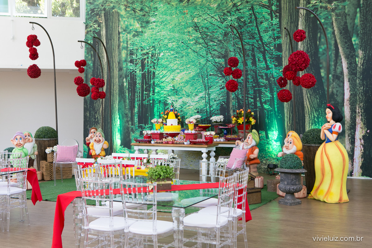 decoracao de festa infantil em brasilia com fotos da vivi e luiz fotografias branca de neve