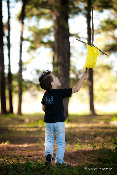 Criança brincando de bandeira