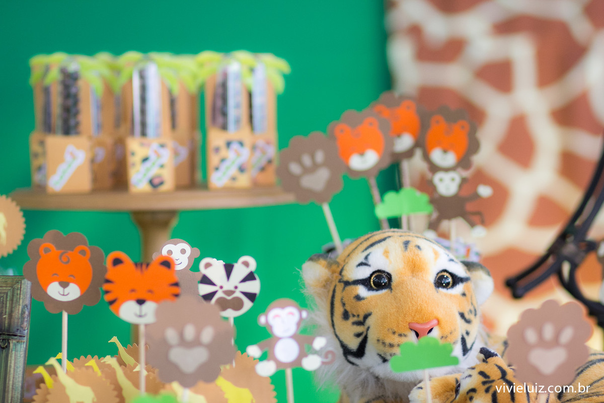 decoracao safari de festa infantil em brasilia com fotos da vivi e luiz fotografias no espaco cata-vento