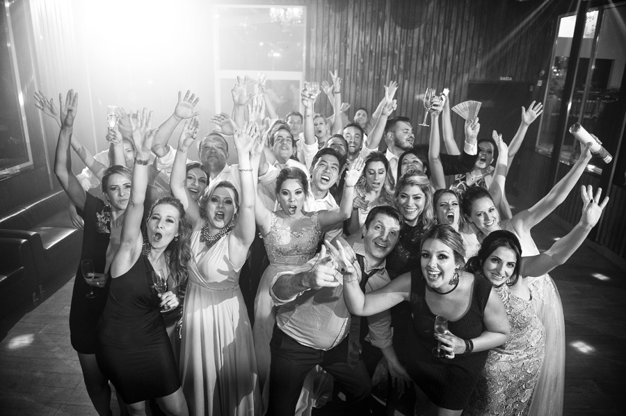 Todos reunidos para última foto do casamento