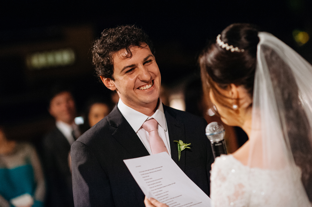 Momento dos votos do casal