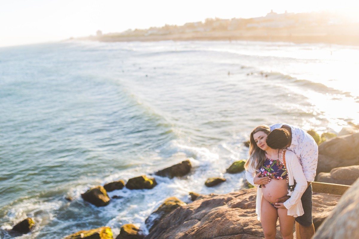 Gestante pregnant ensaio saudável book fotos vitória vila velha roupa leveza bebê gestação neném por sol Golden hour barra jucu neném amor casal Colatina por sol