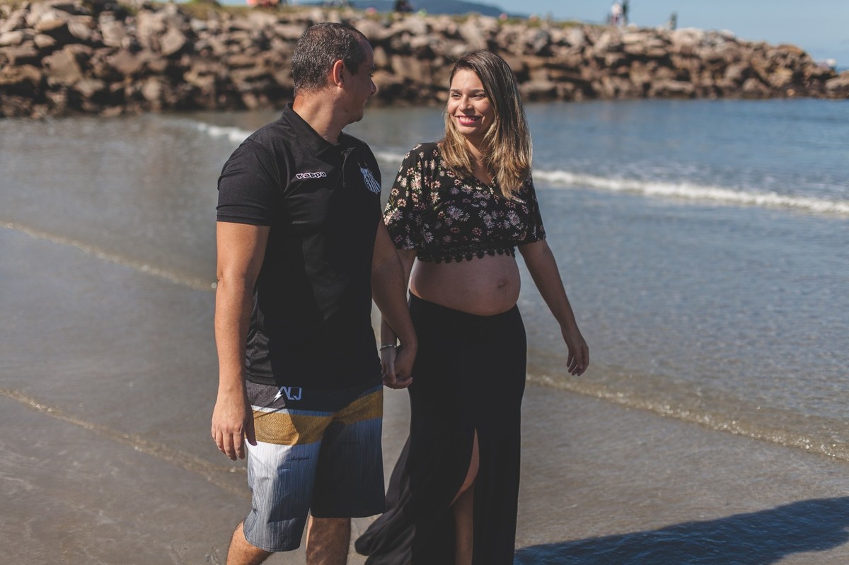 ensaio de gestante na praia