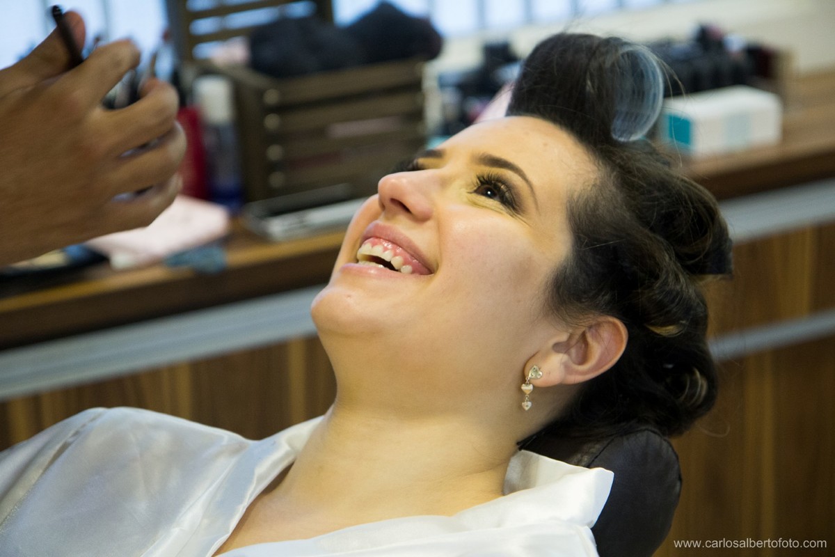 sorriso da noiva no making of