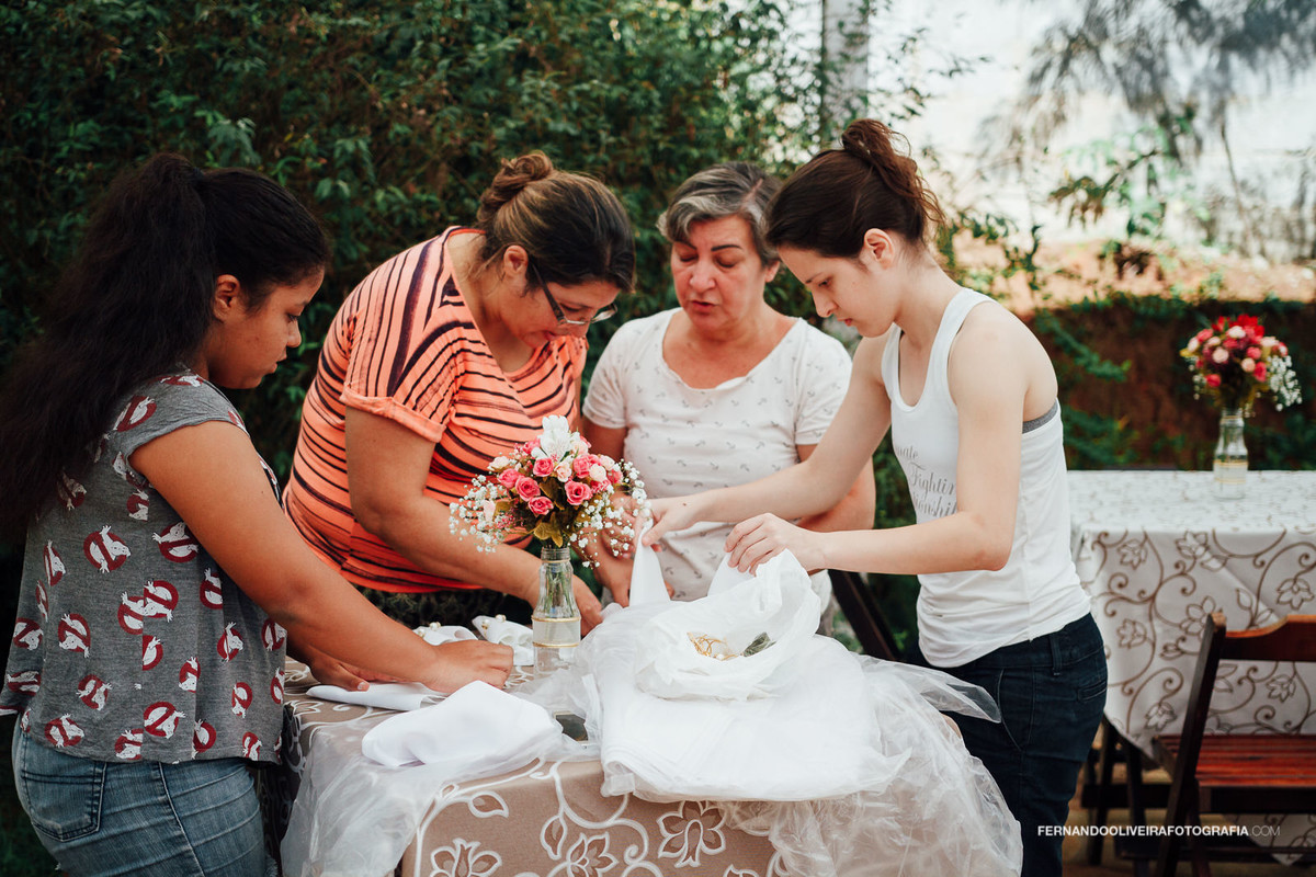 família em casamento