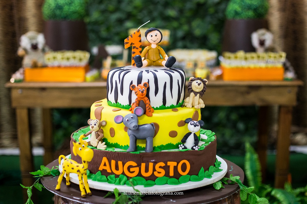 bolo para festa infantil tema selva