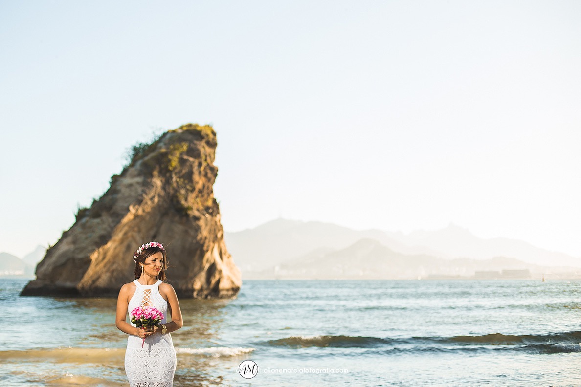 noiva na praia