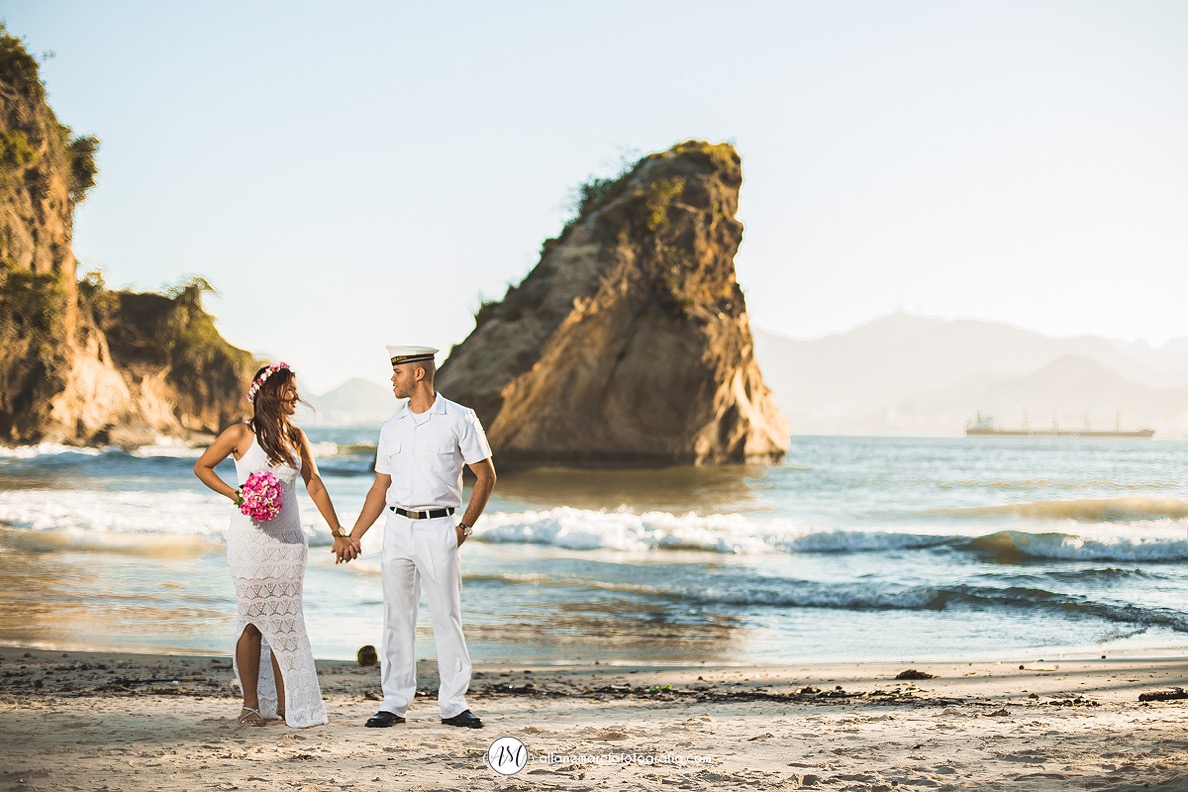 ensaio de casamento na praia