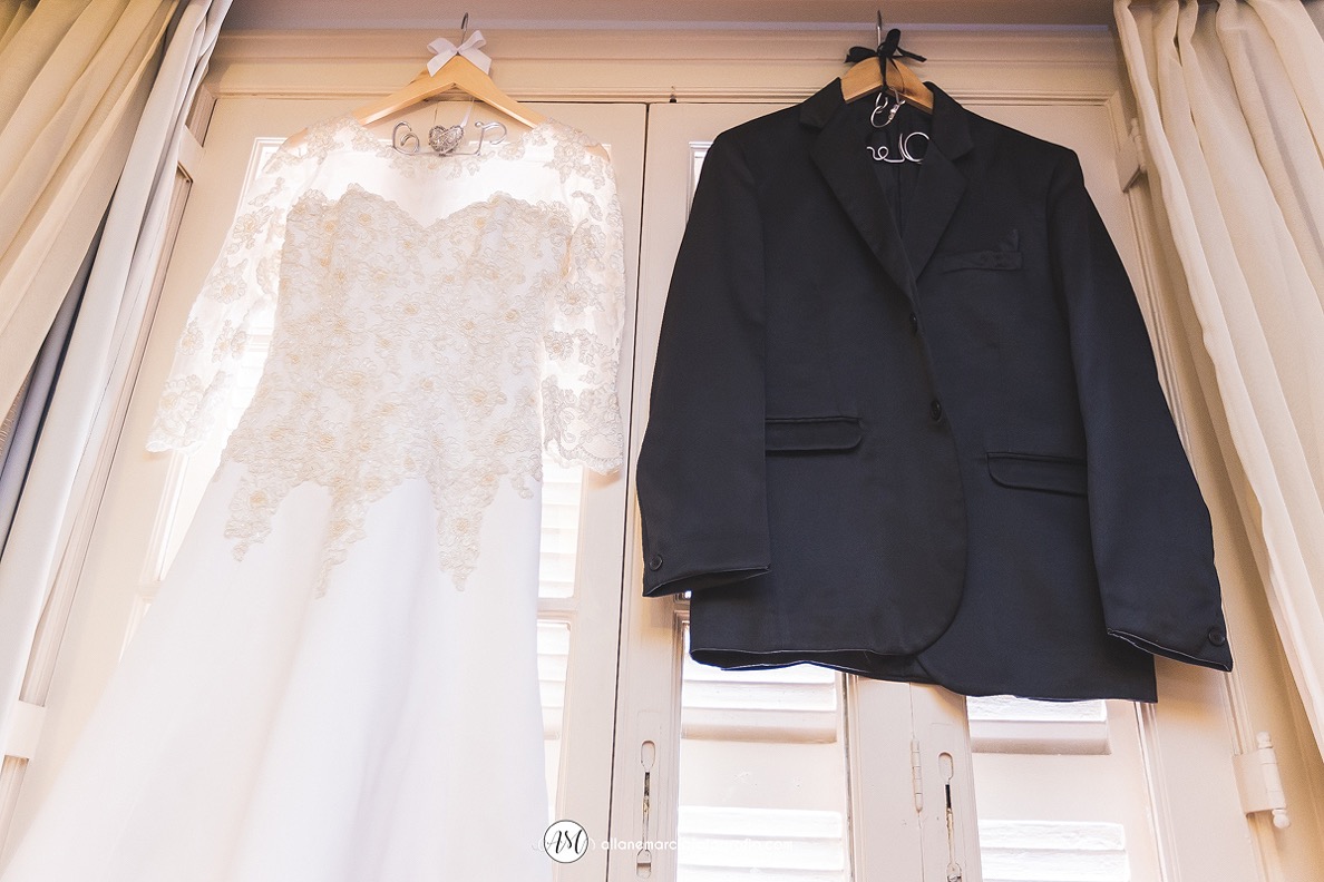 vestido de noiva e terno de noivo