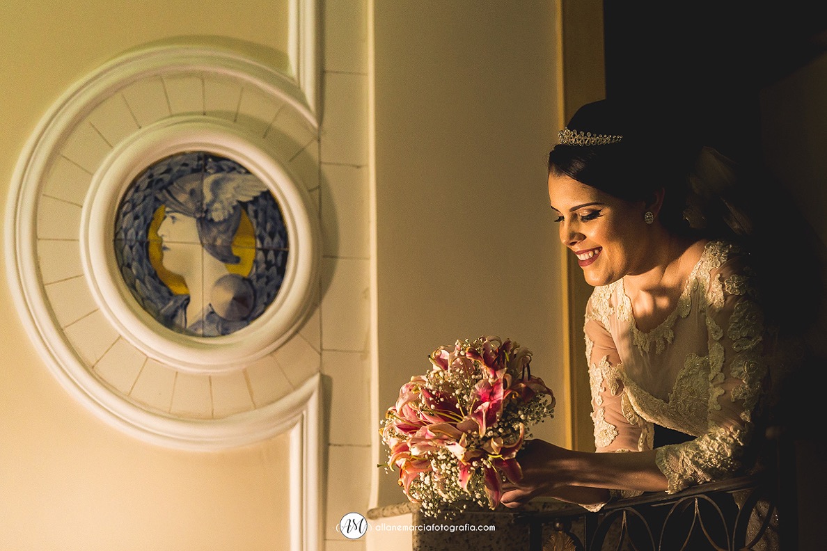 noiva com seu bouquet
