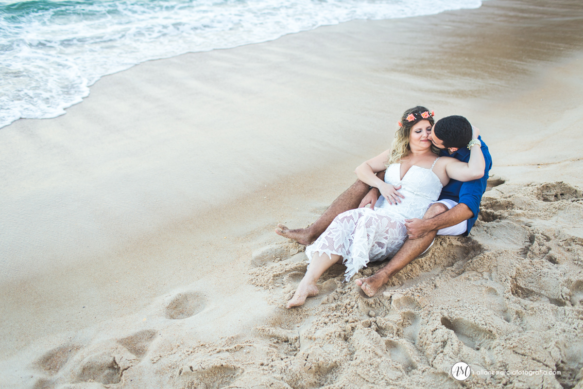 ensaio de casamento na praia