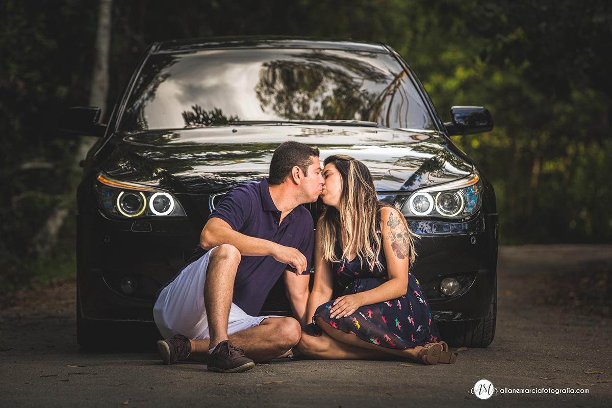 ensaio de noivos com carro bmw