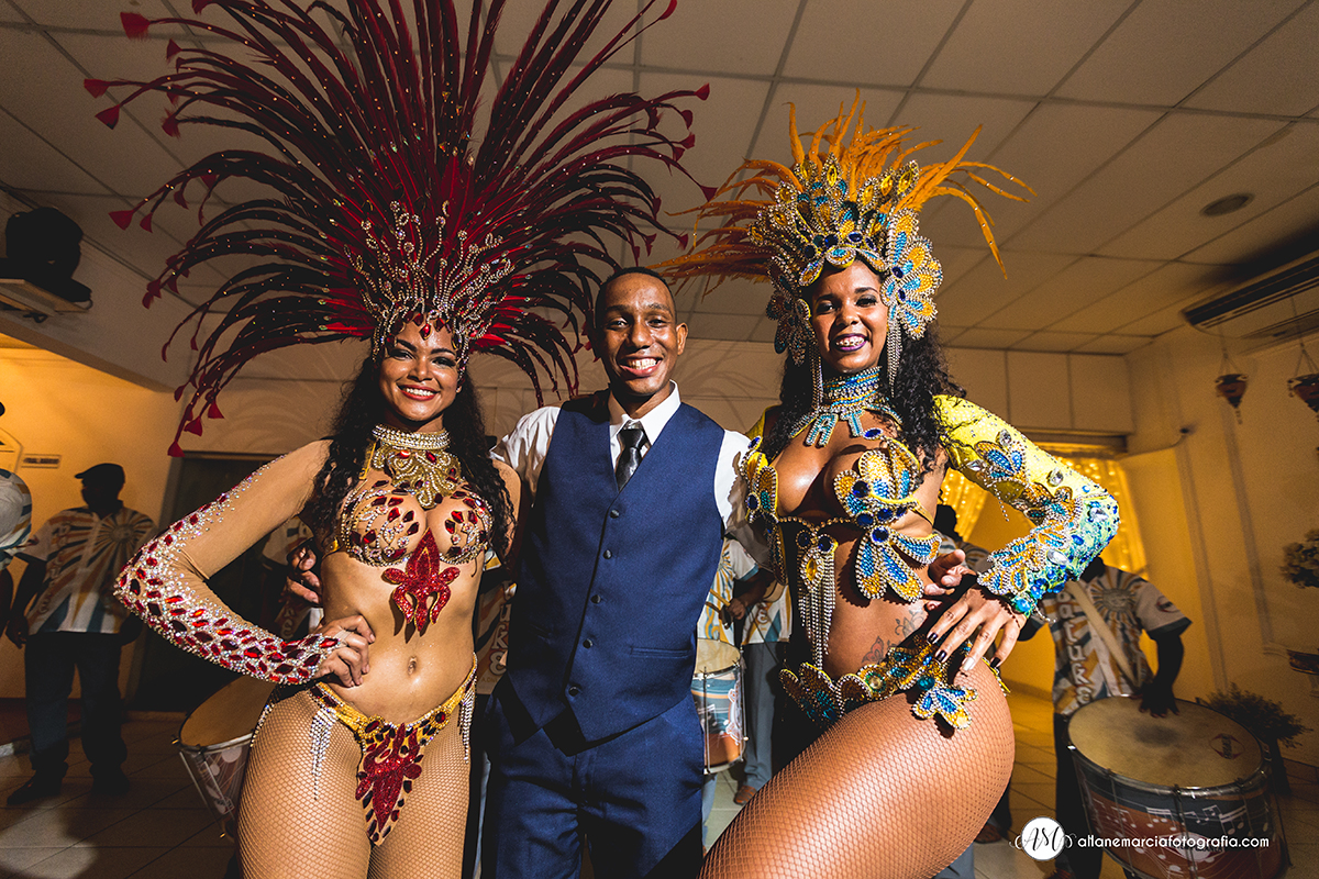 escola de samba no casamento