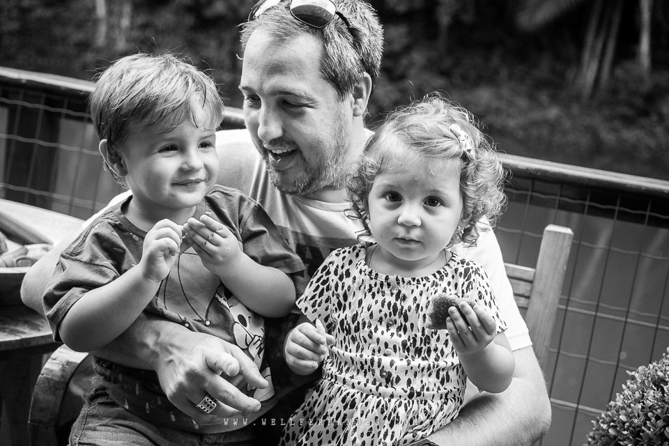 Fotografia de familia em preto e branco