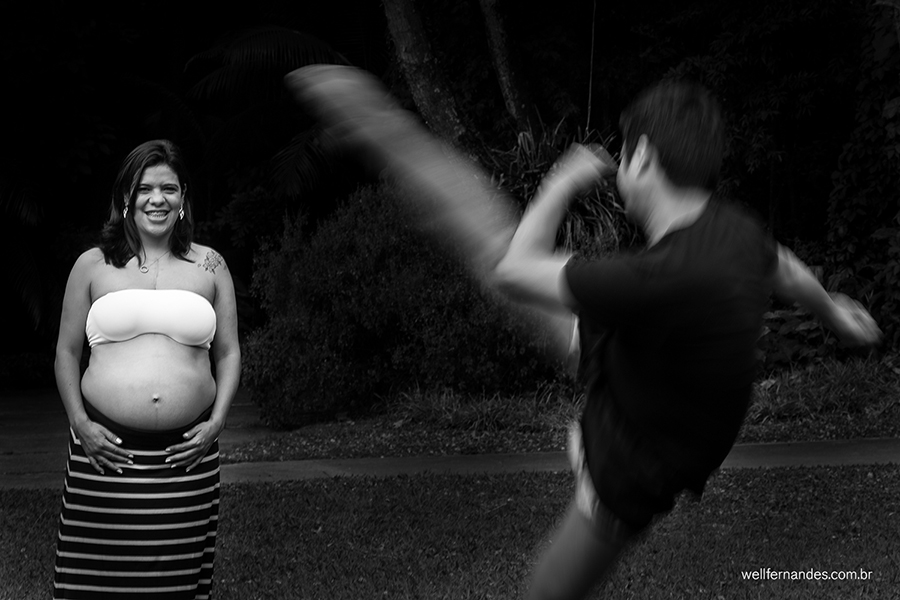 Fotografia de gestante em parque
