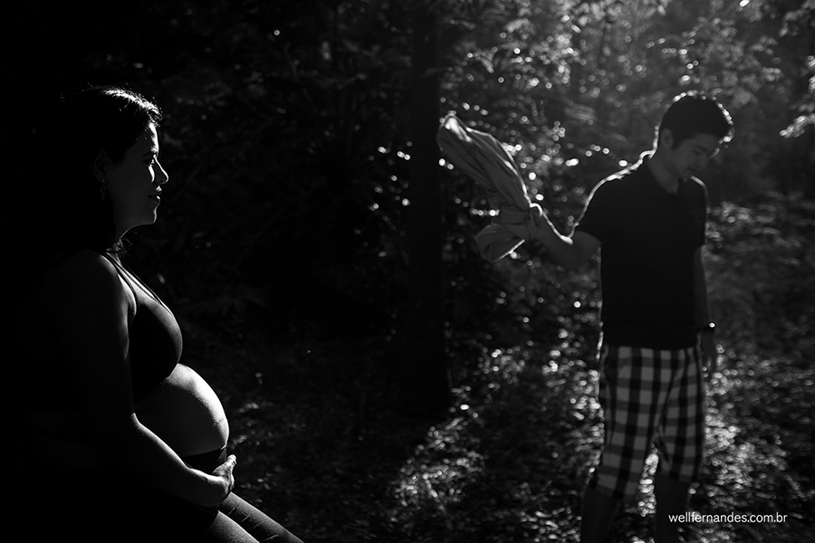 Fotografia de gestante em parque