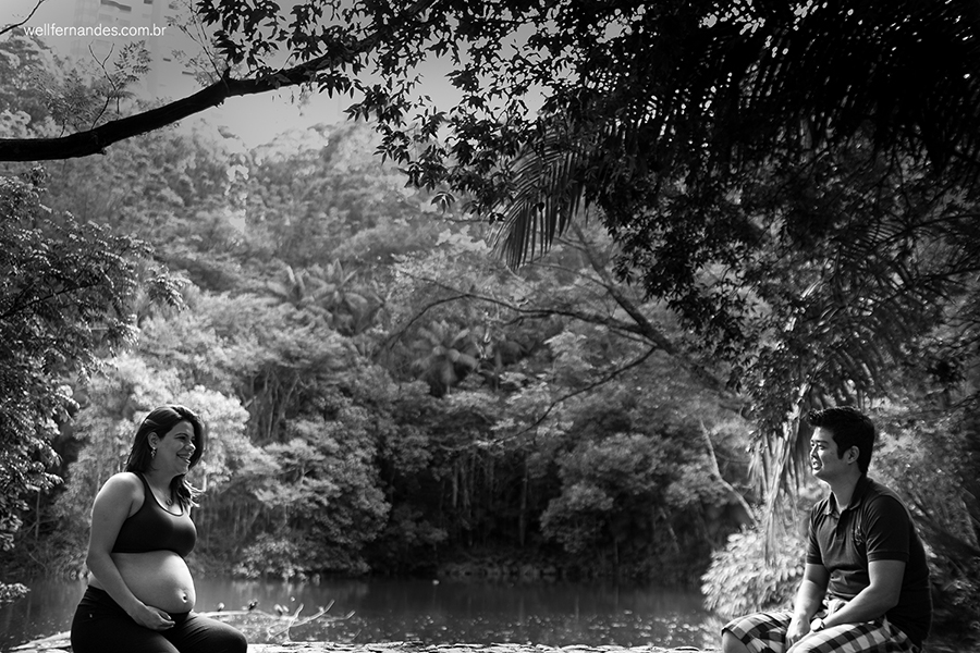 Fotografia de gestante em parque