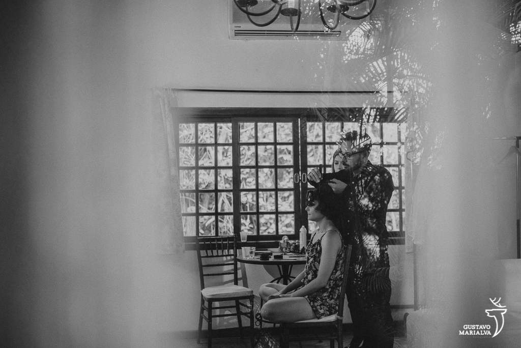 noiva fazendo cabelo