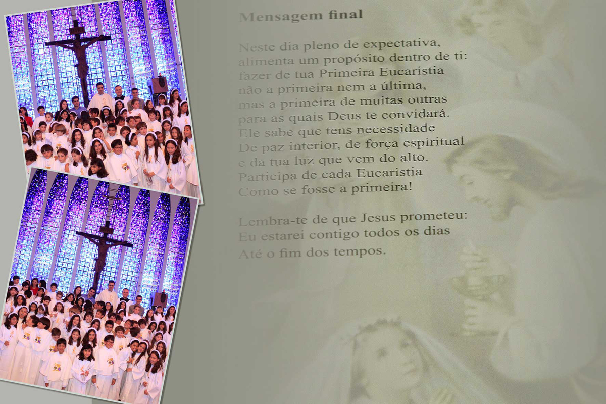 a mensagem final da comunhao foi emocionante e nessa diagramacao o fotografo nico colocou no album