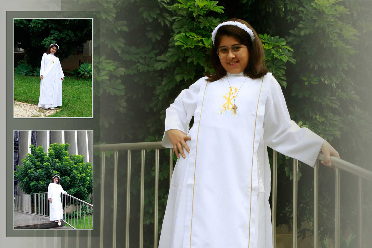 com uma roupa especial para a sua comunhao a modelo esbanjou poses e o fotografo nico fotografou tudo