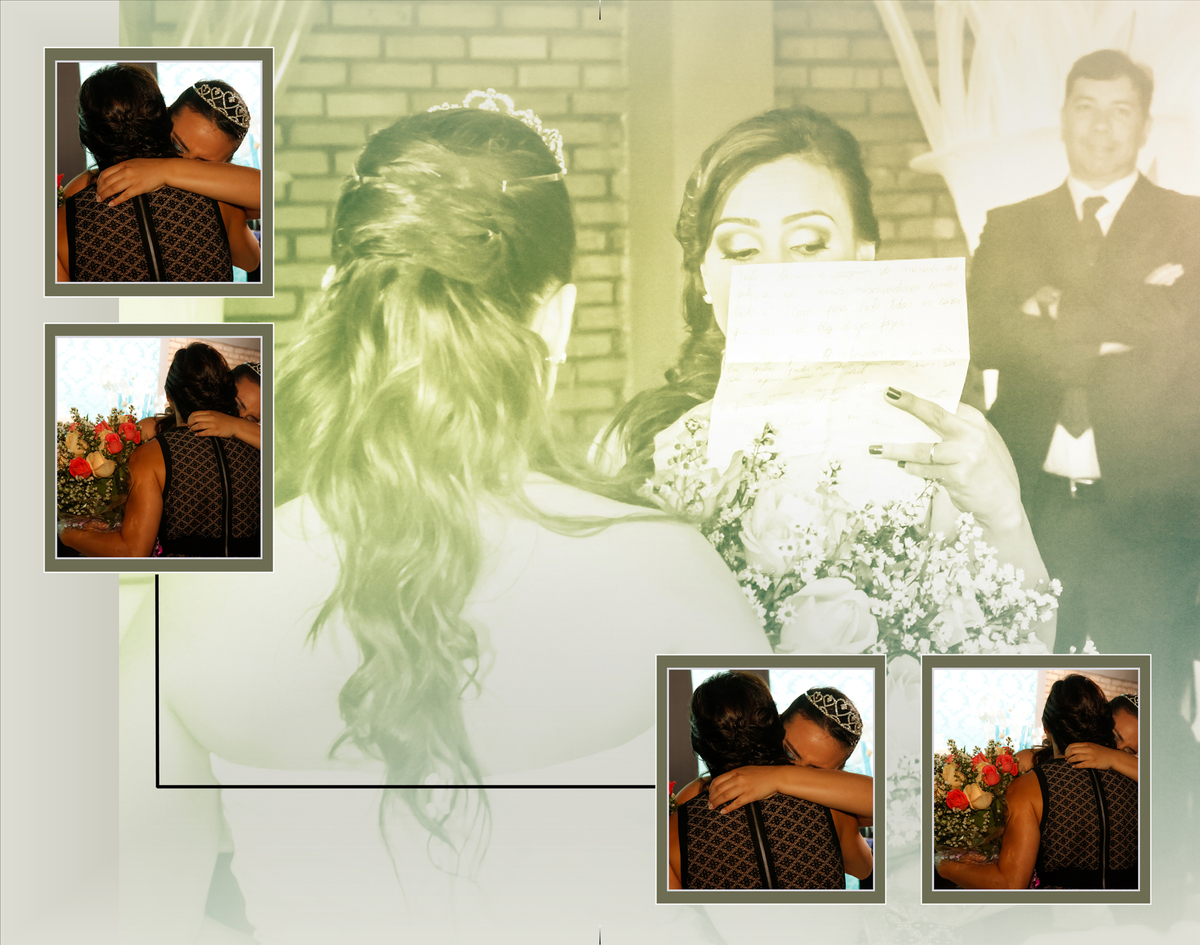a mamae ao ler uma mensagem se emocionou e a gabi ficou emocinado com os dizeres, tudo registrado pelo fotografo nico